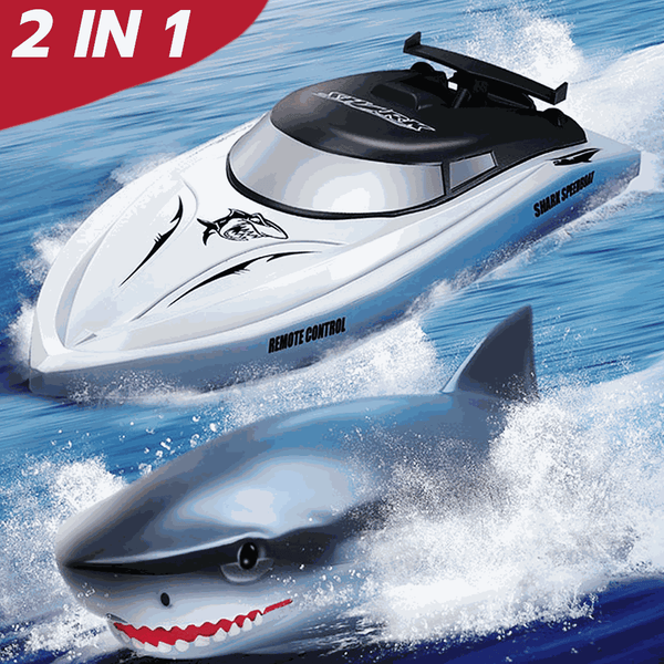 RC Boat Shark – Remote Control Fun with Dual Motors & 180° Flip Action